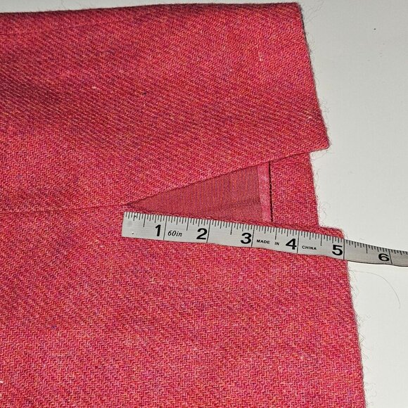 Linda Allard Ellen Tracy Pink 100% Wool Skirt Size 8 Petite 8P Lined Rear Slit - Picture 8 of 8